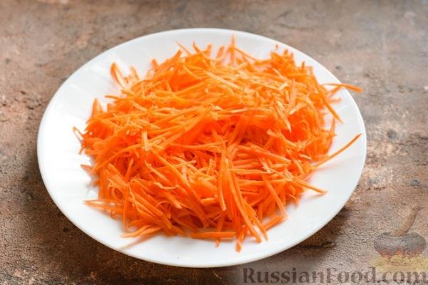 Стручковая фасоль с морковью<!--more-->, по-корейски (на зиму)